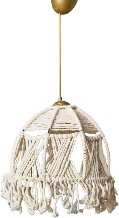 Opviq Lámpara de araña Blanno con tapa de macramé en blanco